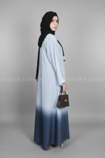 Two Tone Colors Front Open Abaya for women in Pakistan at cheap price with a black scarf in chiffon fabric.