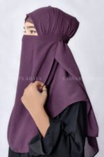 Purple Colored Nose Niqab for women in Pakistan with Chiffon Fabric