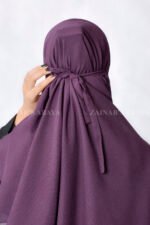 Purple Colored Nose Niqab For Women In Pakistan with Tie Style in Chiffon Fabric