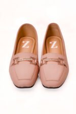 Soft Pink Ladies Pumps with Golden Chain Z 405 - Image 4