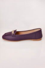 Deep Purple Ladies Pumps with Golden Accent Z 404 - Image 2