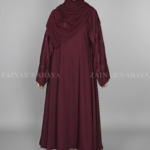 Nida Maxi Abaya for women in Pakistan with Stylish embroidered sleeves and a matching scarf.
