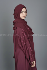 Nida Maxi Abaya for women in Pakistan with Embroidered Sleeves and a matching scarf