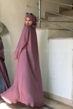 Navy Color Front Open Abaya with Stylish Embroidered Cuffs OL-1141 - Image 5