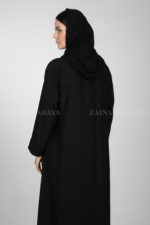 Black Color Front Open Abaya with Embroidery OL-139 - Image 5