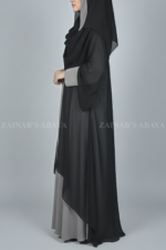 Dual layers umbrella abaya for women in Pakistan with Inner in Nida Korean Fabric and outer in Chiffon fabric comes with a matching chiffon scarf.