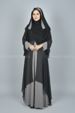 Dual layers Umbrella Abaya for women in Pakistan with Inner in Nida Fabric and Outer in Chiffon fabric comes with chiffon matching scarf.