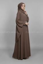Nida Kaftan Abaya for women in Pakistan which is crafted with Premium Nida Korean Fabric it includes and inner or belt with lace work as well as matching scarf in chiffon fabric.