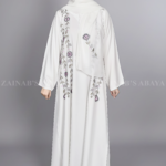 Nida Maxi Abaya for Women in Pakistan with Stylish Embroidery on Front and comes with the scarf which is in chiffon fabric.