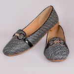 Striped Buckle Detail Ladies Pumps Shoes Z 407