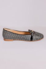 Striped Buckle Detail Ladies Pumps Shoes Z 407 - Image 4