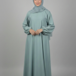 Nida Maxi Abaya for women in Pakistan comes with a matching attached scarf in chiffon fabric.