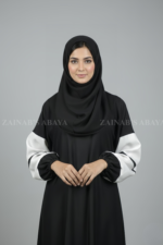 Nida Maxi Abaya for women in Pakistan with Two Joint Color Sleeves or matching scarf