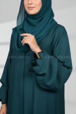 New Nida Front Open Gown Abaya Cut Work Embroidery On Front & Bottom – 0797 - Image 2