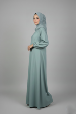 Nida Maxi Abaya for women in Pakistan comes with a matching attached scarf in chiffon fabric.