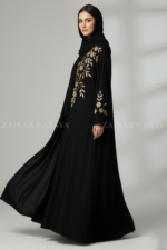 New Front Open Abaya with Embroidery on Front & Sleeves OL-860 - Image 4