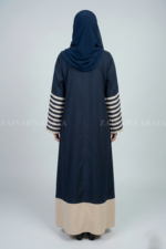Nida Front Open Abaya for Women in Pakistan with stylish 8 strips on sleeves