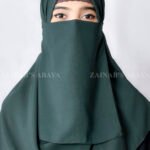 Green Tie Style Nose Niqab Ac-92