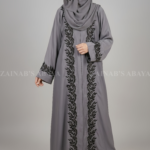 Nida Front Open Abaya for Women in pakistan with elegant embroidery