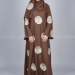 Nida Maxi Abaya for Women in Pakistan with floral embroidery and a matching scarf