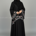 Black Double Gown Abaya with Embroidery OL-1151
