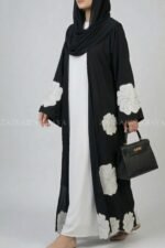 Nida Double Gown Abaya with Embroidery and Stone Work OL-1158 - Image 2
