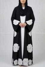 Nida Double Gown Abaya with Embroidery and Stone Work OL-1158 - Image 4
