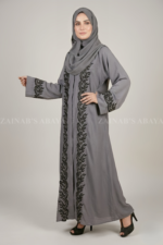 Nida Front Open Abaya for Women in pakistan with elegant embroidery