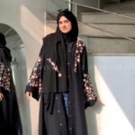 Black Color Front Open Abaya with Embroidery on Front and Sleeves 0261