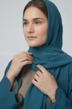 Double Front Open Abaya with Cutwork on Front and Sleeves OL-1157 - Image 2