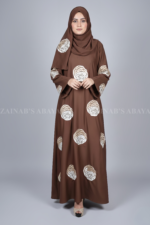 Nida Maxi Abaya for women in Pakistan with floral embroidery or matching scarf