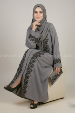 Nida Front Open Abaya for Women in pakistan with elegant embroidery