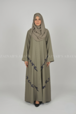 New Zainab Front Open Gown Abaya with front embroidery
