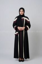 Nida Maxi Abaya for women in Pakistan with a matching scarf in chiffon fabric.