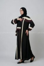 Nida Maxi Abaya for women in Pakistan with a matching scarf in chiffon fabric.