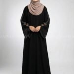 Stylish Black Front Open Abaya for Women OL-1161
