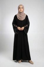 Stylish Black Front Open Abaya for Women OL-1161