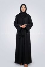 Black Front Open Abaya with Stylish Sleeves OL-1162