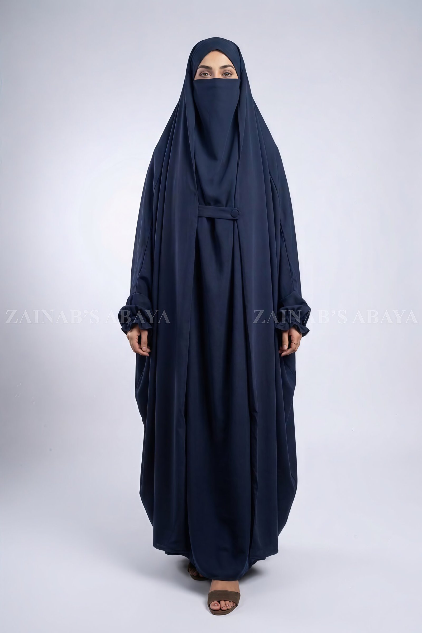 IMG_1345 Navy Colored Nigar Jilbab for Women OL-1081 - Image 1