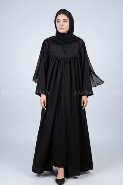 Nida Black Teacher Gown Abaya OL-1160