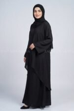 Black Co-Ord Set Abaya for women in Nida Korean Fabric