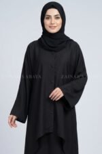 Black Co-Ord Set Abaya for women in Nida Korean Fabric