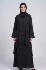 Black Co-Ord Set Abaya for women in Nida Korean Fabric