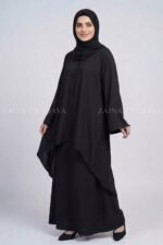 Black Co-Ord Set Abaya for women in Nida Korean Fabric