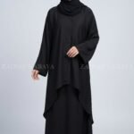 Black Co-Ord Set Abaya for women in Nida Korean Fabric