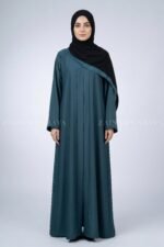 Mongiya Color Front Open Abaya in Romantic Nida Fabric Arn 119