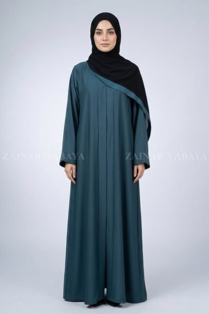 Mongiya Color Front Open Abaya in Romantic Nida Fabric Arn 119