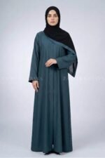 Mongiya Color Front Open Abaya in Romantic Nida Fabric Arn 119 - Image 3