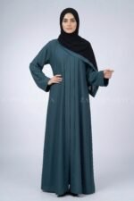 Mongiya Color Front Open Abaya in Romantic Nida Fabric Arn 119 - Image 4