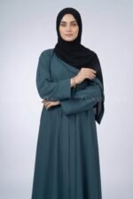 Mongiya Color Front Open Abaya in Romantic Nida Fabric Arn 119 - Image 2
